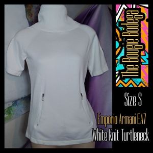 Emporio Armani EA7 White Knit Turtleneck